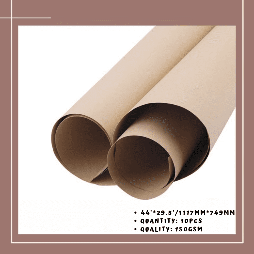 Brown Kraft Paper Gift Wrapping Large (44″*29.5″) – 150GSM (10 pieces)